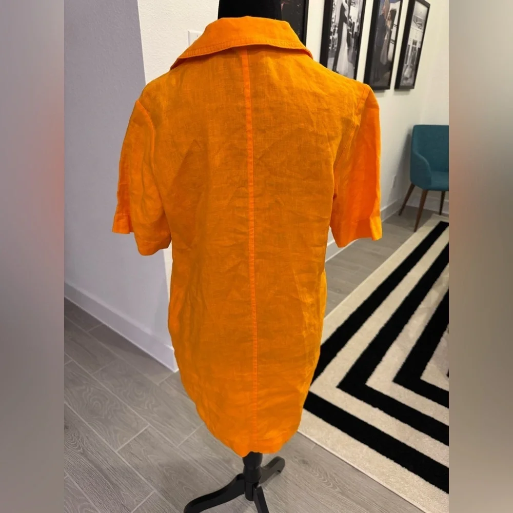 EVERLANE Linen Workwear Dress in Turmeric Orange Size XS NWT